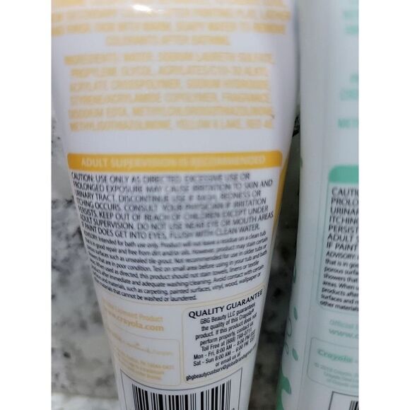 Crayola Bathtub Finger Paint Soaps Sunshine Orange & Sea Green 3 oz Each New - Picture 4 of 6